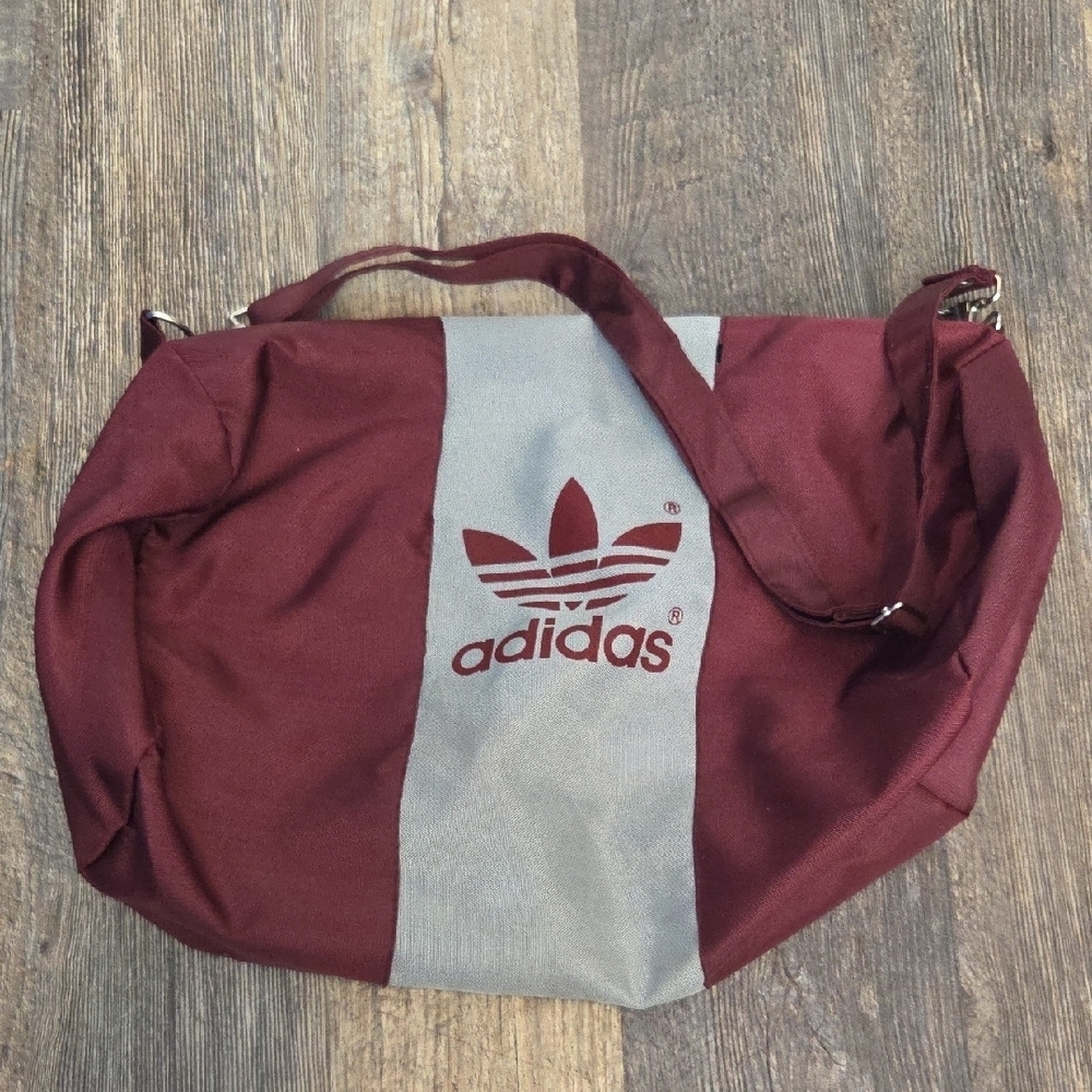 Adidas Maroon and Gray Shoulder Bag